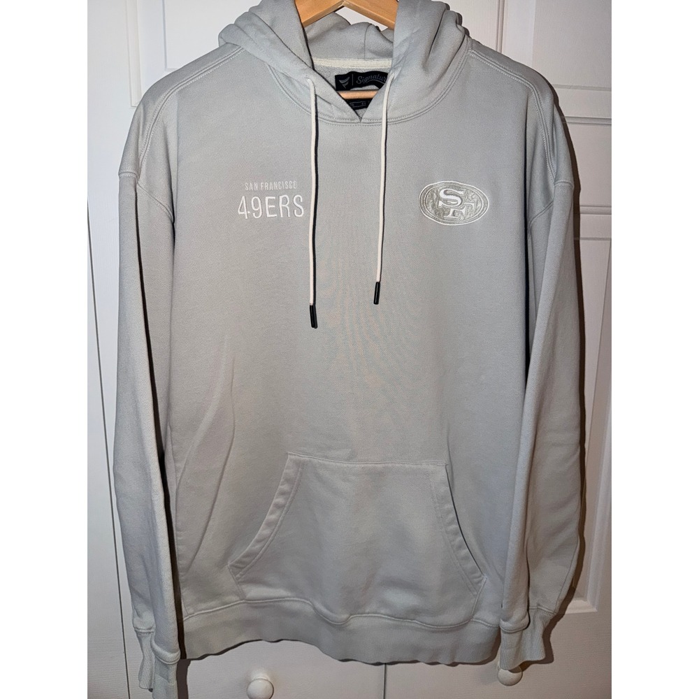 Fanatics Signature San Francisco 49ers Hoodie Mens XL Light Gray Embroidered SF